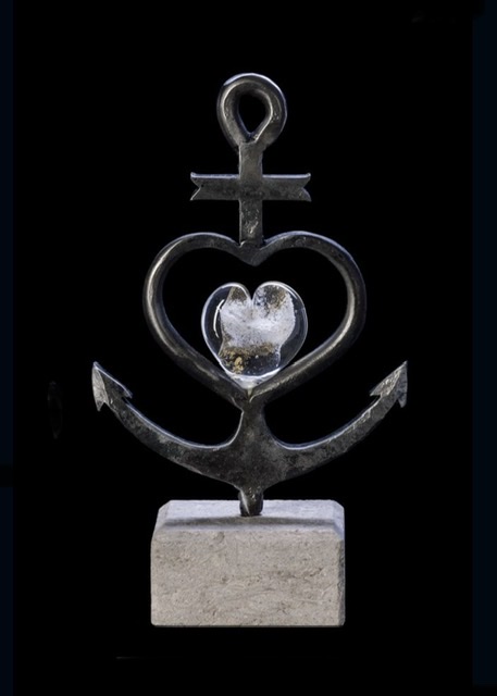 Kristall-Skulptur Glaube-Liebe-Hoffnung
